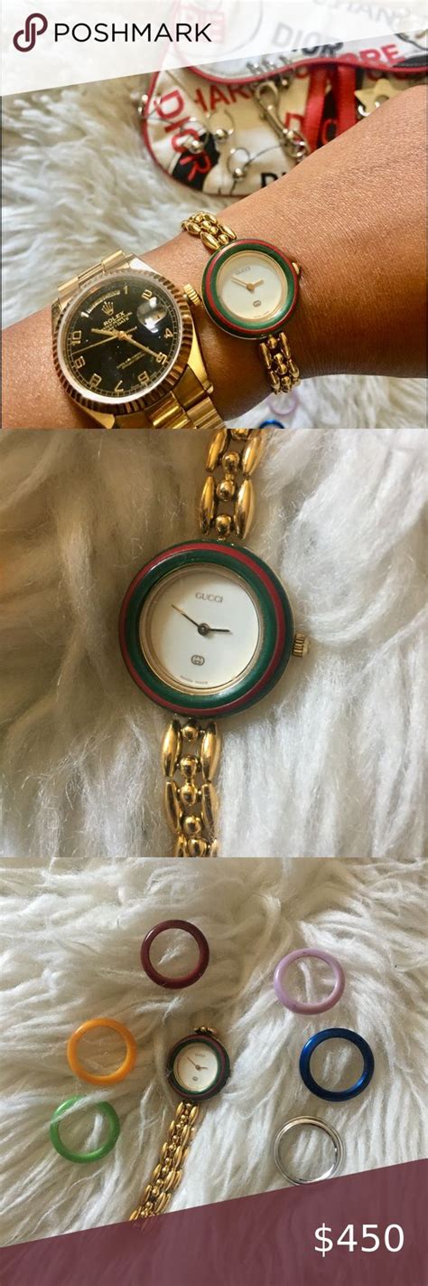 gucci watch with color rings|gucci belly button rings.